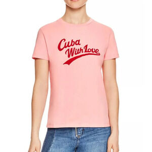 Sandro Alix Cuba with Love Graphic Pink T-Shirt 33251